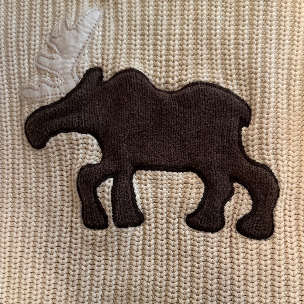 OshKosh B'gosh Cream Sweater with Brown Moose - Picture 3 of 3